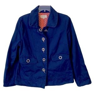 Merona | XXL | Women's Navy Blue & Silver Nautical Cotton Jacket